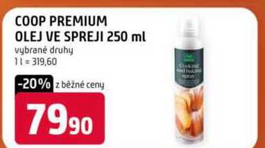COOP PREMIUM OLEJ VE SPREJI 250 ml 