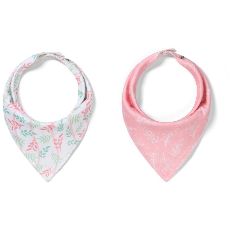 BabyOno Be Active Bandana Bib bryndák pro děti od narození Leaves 2 ks
