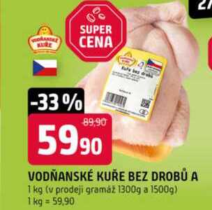 Vodňanské Kuře kuře bez drobů 1kg