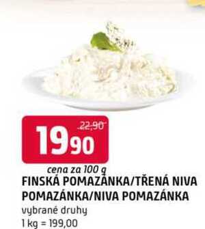 Finská pomazanka třená niva pomazánka niva pomazánka 100g vybrané druhy