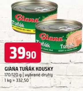Giana Tuňák kousky 170/120g, vybrané druhy