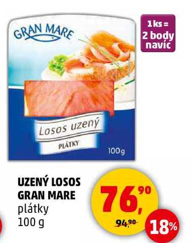 UZENÝ LOSOS GRAN MARE plátky, 100 g  