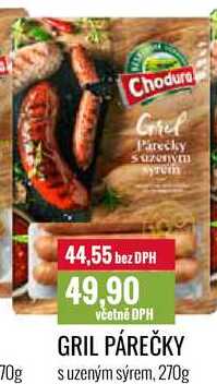 GRIL PÁREČKY s uzeným sýrem, 270g 