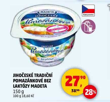 Jihočeské Tradiční pomazánkové bez laktózy, 150g