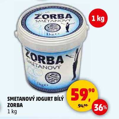 SMETANOVÝ JOGURT BÍLÝ ZORBA, 1 kg 