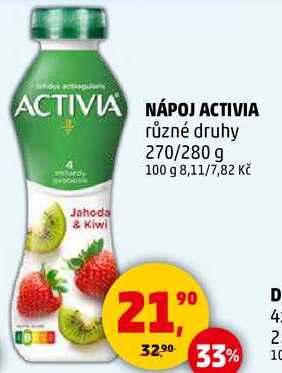 ACTIVIA NÁPOJ ACTIVIA různé druhy, 270/280 g 