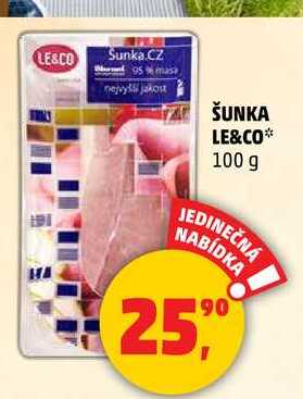 LE&CO šunka, 100 g  