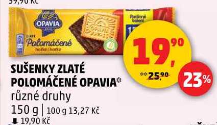SUŠENKY ZLATÉ POLOMÁČENÉ OPAVIA různé druhy, 150 g