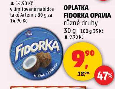 OPLATKA FIDORKA OPAVIA různé druhy, 30 g  