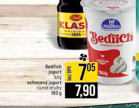 Bedřich jogurt bílý ochucený jogurt různé druhy 150 g