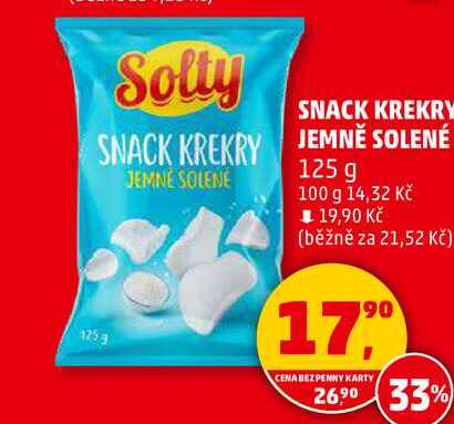 SNACK KREKRY JEMNĚ SOLENÉ, 125 g  