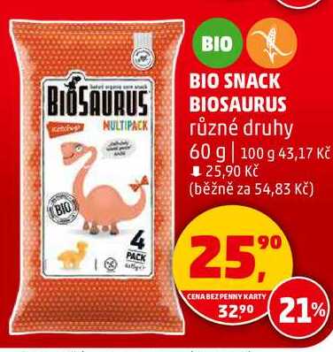 BIO SNACK BIOSAURUS různé druhy, 60 g  