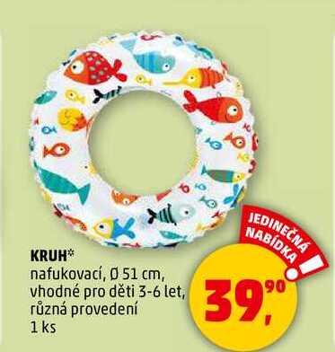 KRUH nafukovací, 0 51 cm, vhodné pro děti 3-6 let, různá provedení, 1 ks 