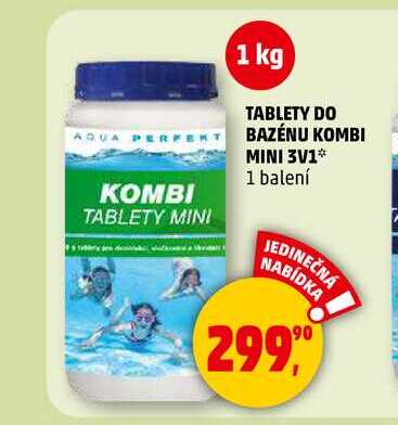 TABLETY DO BAZÉNU KOMBI MINI 3V1, 1 balení  