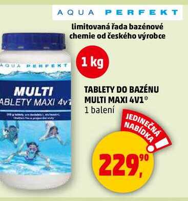 TABLETY DO BAZÉNU MULTI MAXI 4V1, 1 balení 