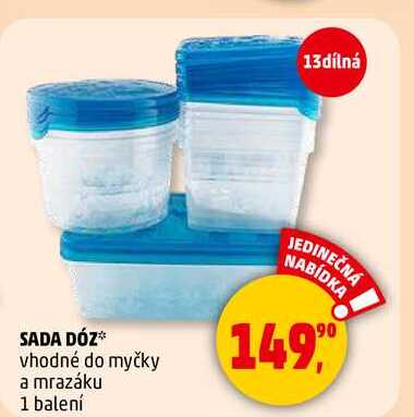 SADA DÓZ vhodné do myčky a mrazáku, 1 balení  