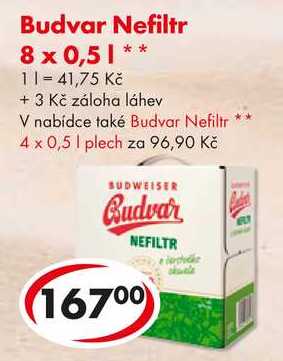 Budvar Nefiltr, 8x 0,5 l