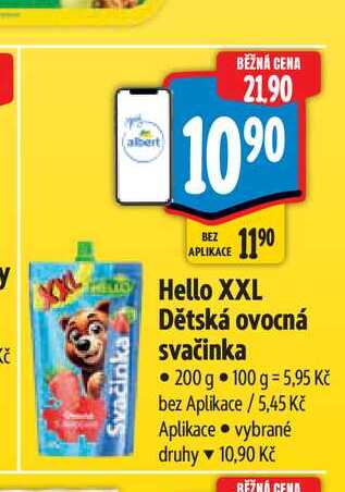   Hello XXL Dětská ovocná svačinka 200 g  