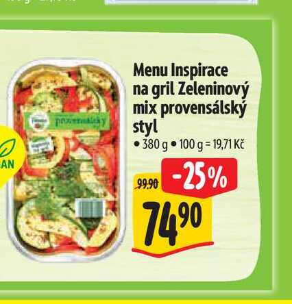  Menu Inspirace na gril Zeleninový mix provensálský styl 380 g 
