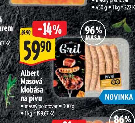  Albert Masová klobása na pivu 300 g