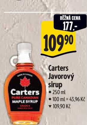  Carters Javorový sirup 250 ml  