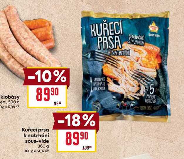 Kuřecí prsa k natrhání sous-vide 360 g 