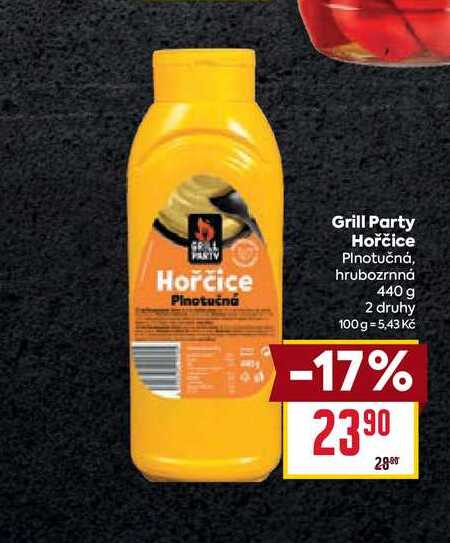 Grill Party Hořčice Plnotučná, hrubozrnná 440 g 