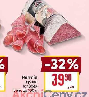 Hermín z pultu lahůdek cena za 100 g