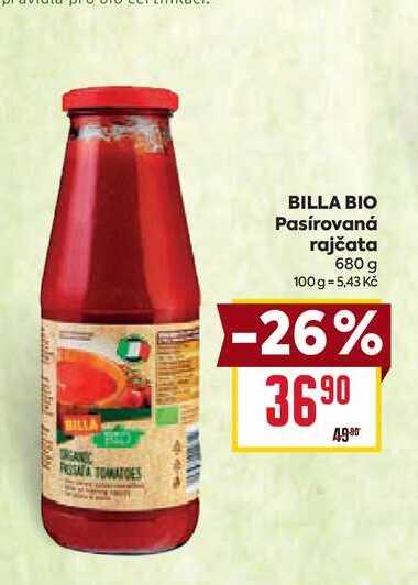 BILLA BIO Pasírovaná rajčata 680 g