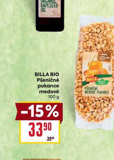 BILLA BIO Pšeničné pukance medové 100 g