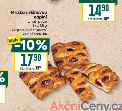 Mřížka s višňovou náplní z naší pece 1ks, 85 g 