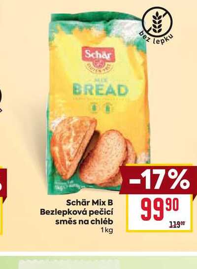 Schär Mix B Bezlepková pečicí směs na chléb 1kg 
