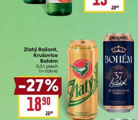 Krušovice Bohém 0,5 1, plech