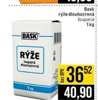 Bask rýže dlouhozrnná loupaná 1kg