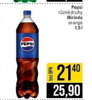 Pepsi různé druhy Mirinda orange 1,5l