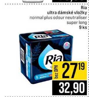 Ria ultra dámské vložky normal plus odour neutraliser super long 9 ks 
