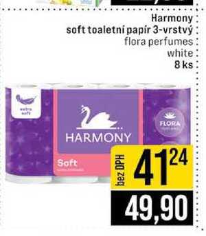 Harmony soft toaletni papir 3-vrstvý flora perfumes white 8 ks