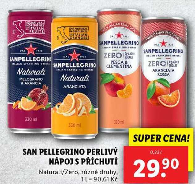 SAN PELLEGRINO PERLIVÝ NÁPOJ S PŘÍCHUTÍ, 0,33 l