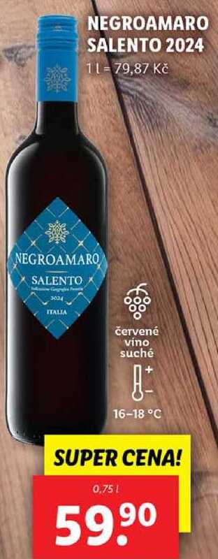 NEGROAMARO SALENTO 2024, 0,75 l