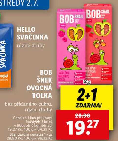 BOB ŠNEK OVOCNÁ ROLKA, 30 g