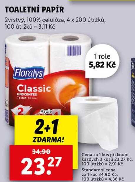 TOALETNÍ PAPÍR, 4 role