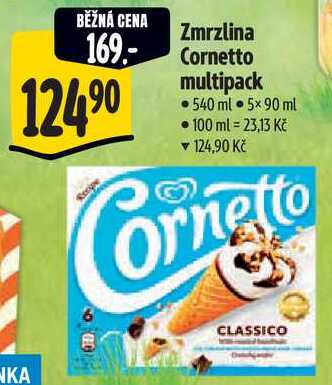 Zmrzlina Cornetto multipack, 5x 90 ml 