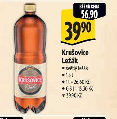  Krušovice Ležák světlý ležák 1,5 l