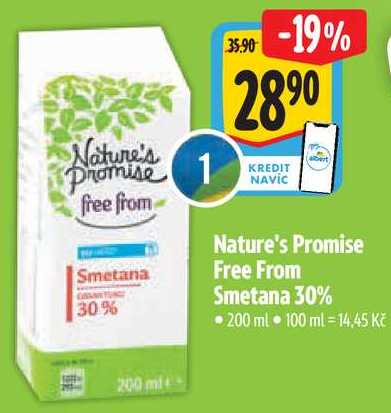 Nature's Promise Free From Smetana 30%, 200 ml 