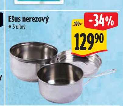 Ešus nerezový  3 dílný 