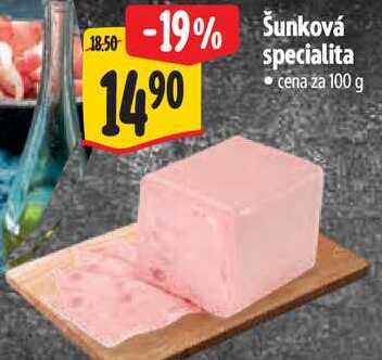 Šunková specialita, cena za 100 g 