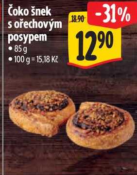 Čoko šnek s ořechovým posypem, 85 g
