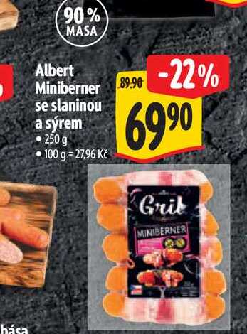  Albert Miniberner  se slaninou a sýrem 250 g 