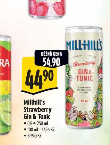   Millhill's Strawberry Gin & Tonic 250 ml