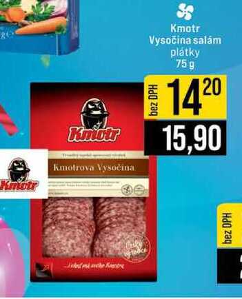 Kmotr Vysočina salám plátky 75 g